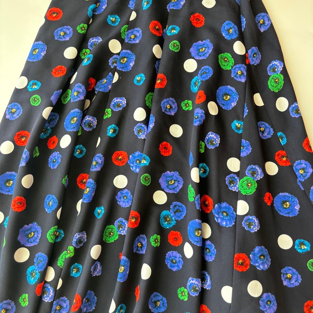 VERMEIL par iena ドット　フラワープリントフレアスカート　花柄