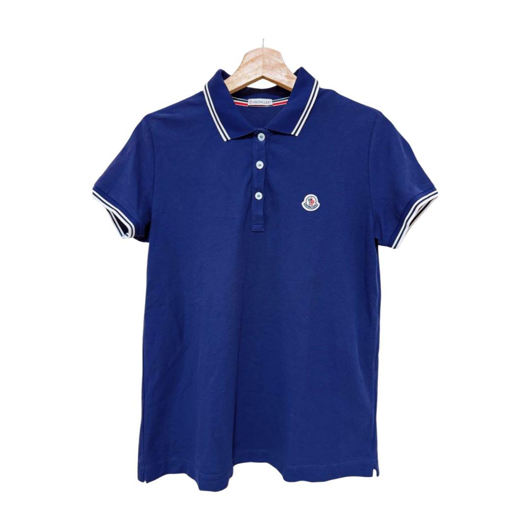 【超美品】MONCLER 半袖 ポロシャツ ネイビー 紺色 レディース