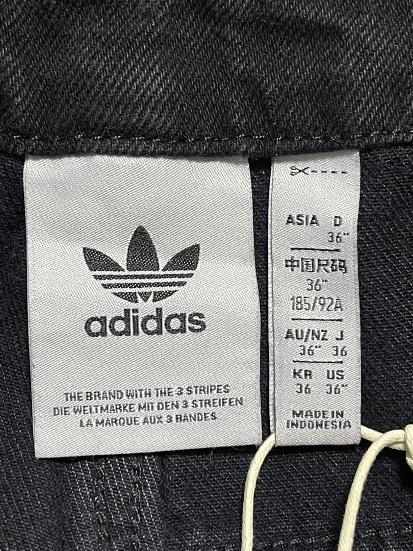 完売36インチ新品adidas国内正規品ファイヤーバード デニムパンツ黒ブラック