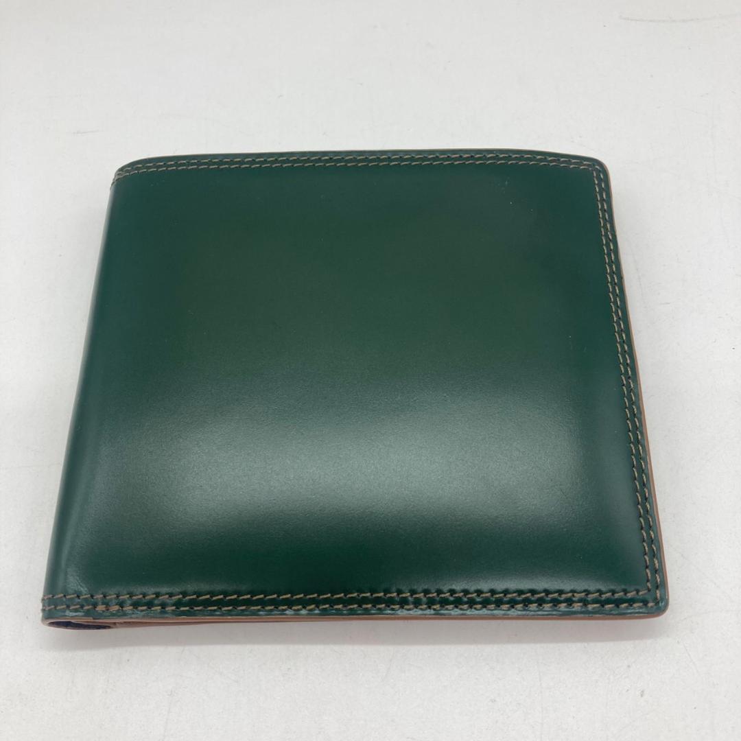 ▼CORDOVAN　コードバン　レザー　財布　二つ折り財布　グリーン