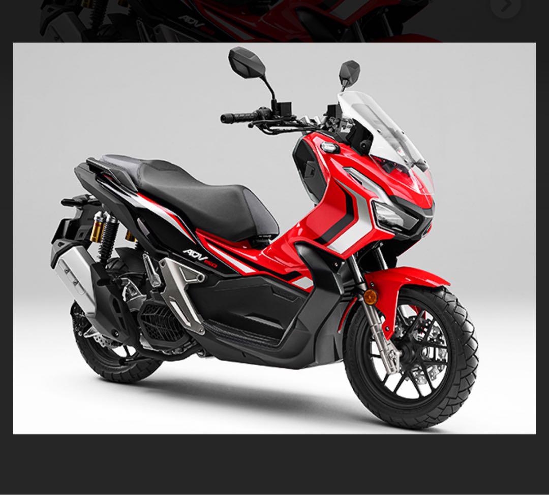 ホンダ ADV150 レッド カスタムマフラー付き
