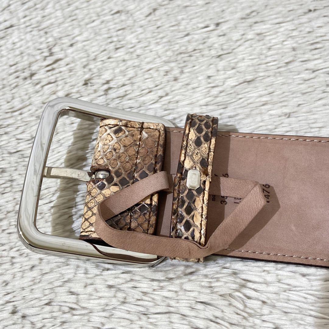 GUCCI ブラウン レザー レディース ベルト 6801 GGマーモント〕シャイニーバックル レザー ベルトブラック