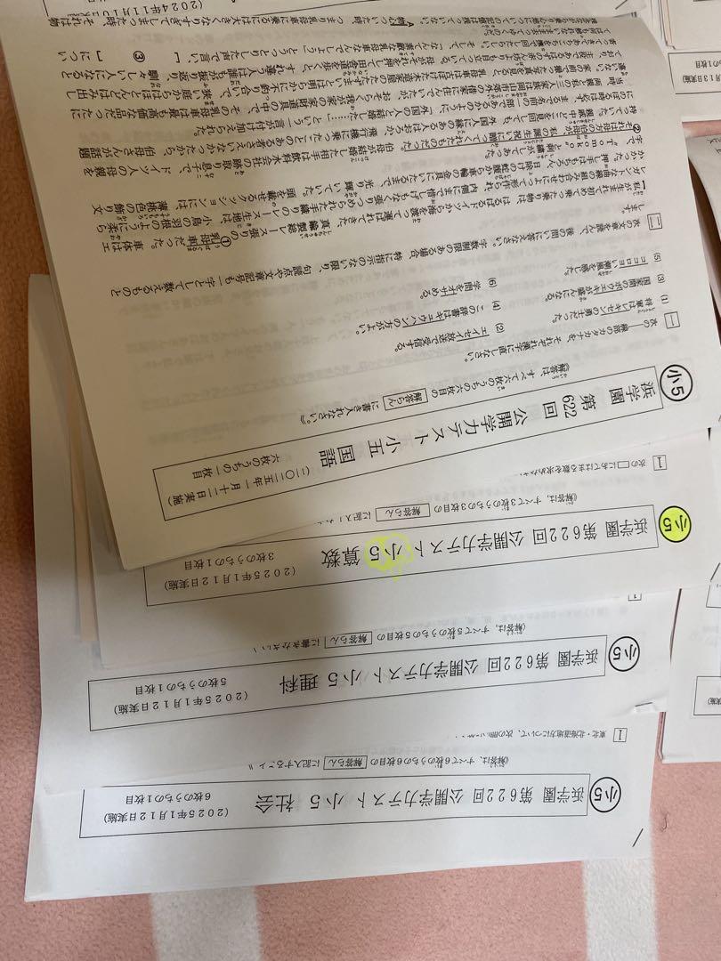 浜学園 小5 公開学力テスト 国語、算数、理科、社会、 2024