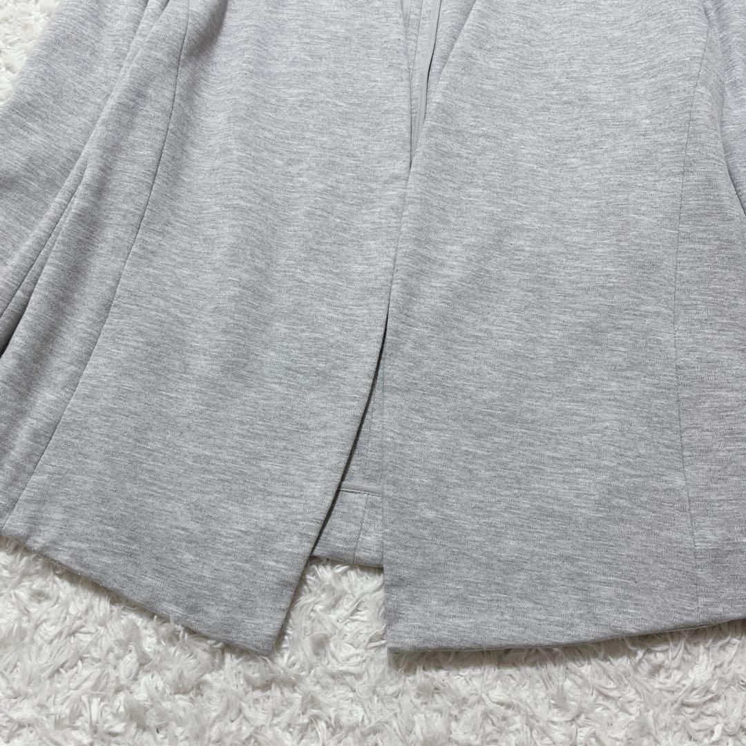 美品✨セオリーリュクス ストレッチ カラーレスジャケット　ノーカラー　グレー　M