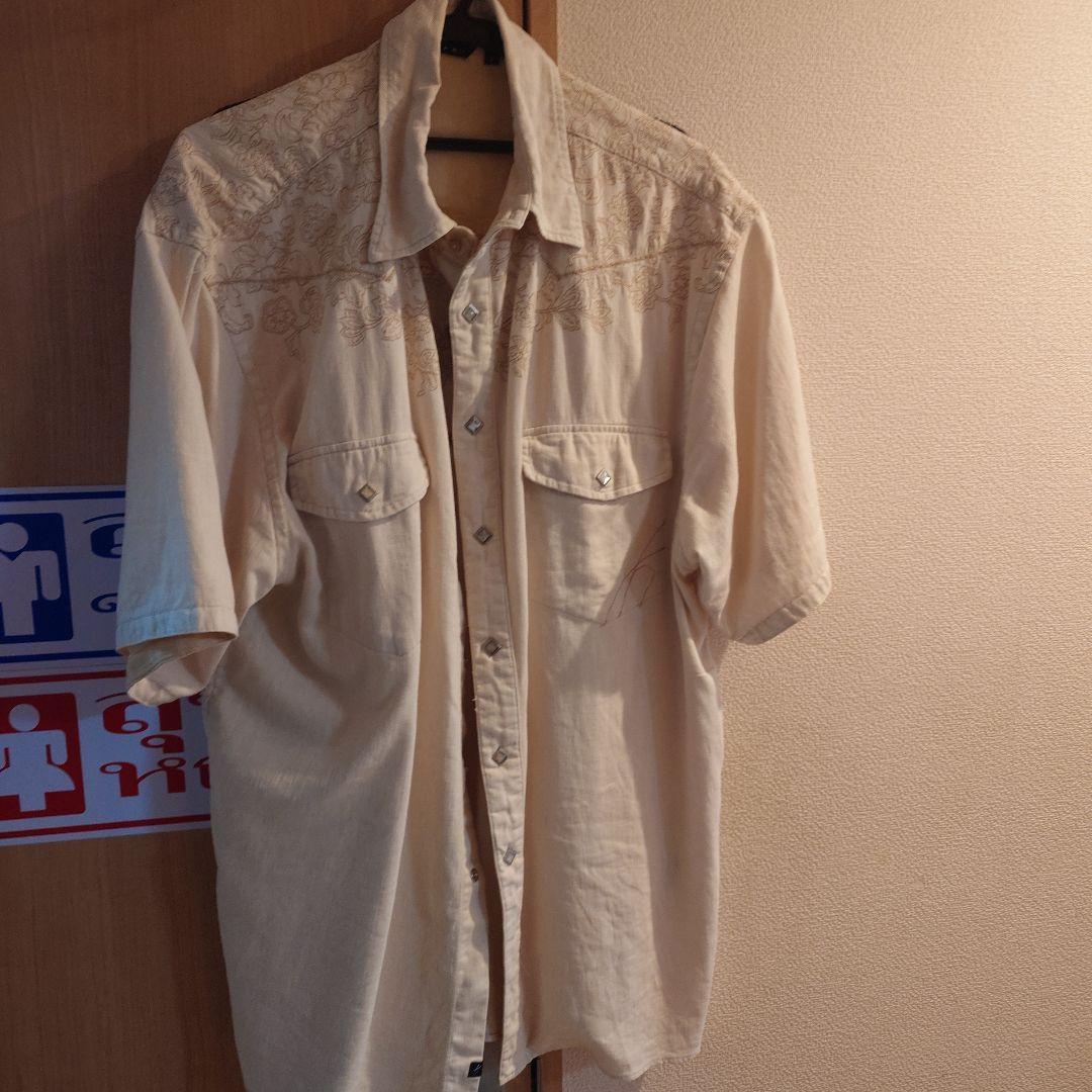 karl kani クリーム色 半袖シャツ