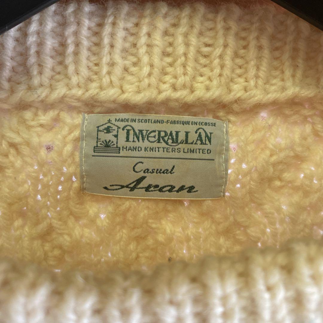 INVERALLAN インバーアラン ケーブル編み　クルーネックニット