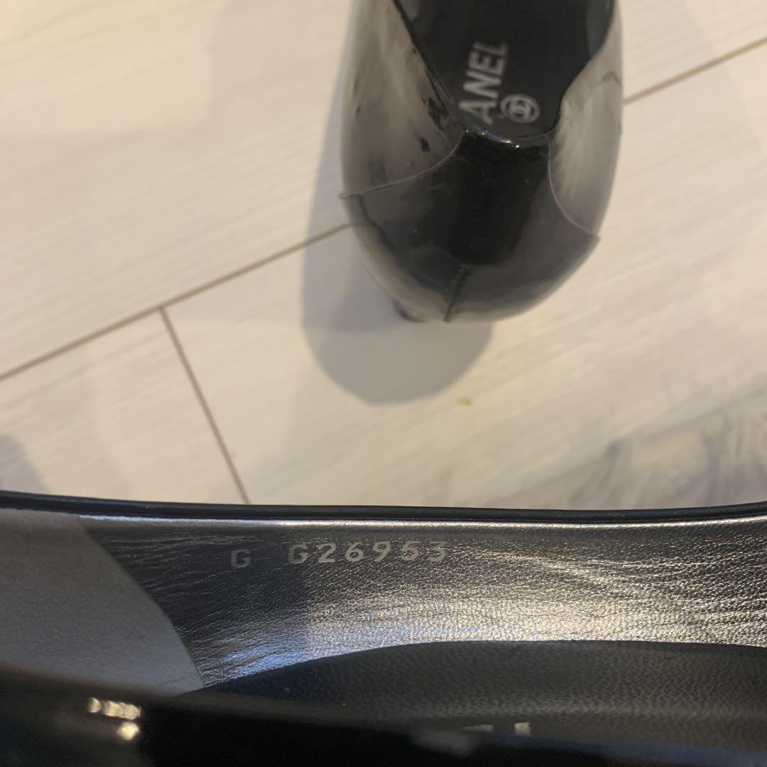 シャネルCHANEL 黒ブラックハイヒールパンプス結婚式卒業式入学式371/2C