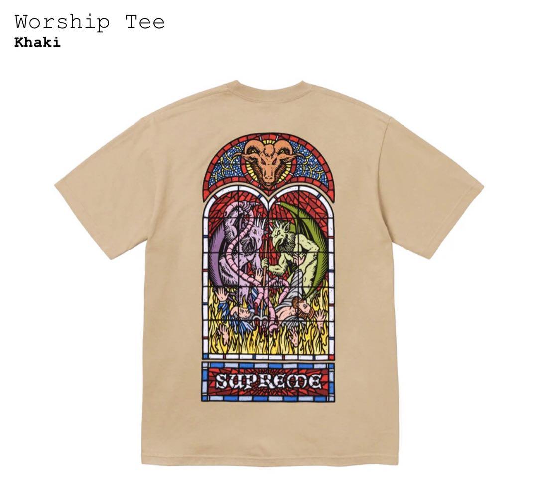 シュプリーム　Worship Tee　カーキS