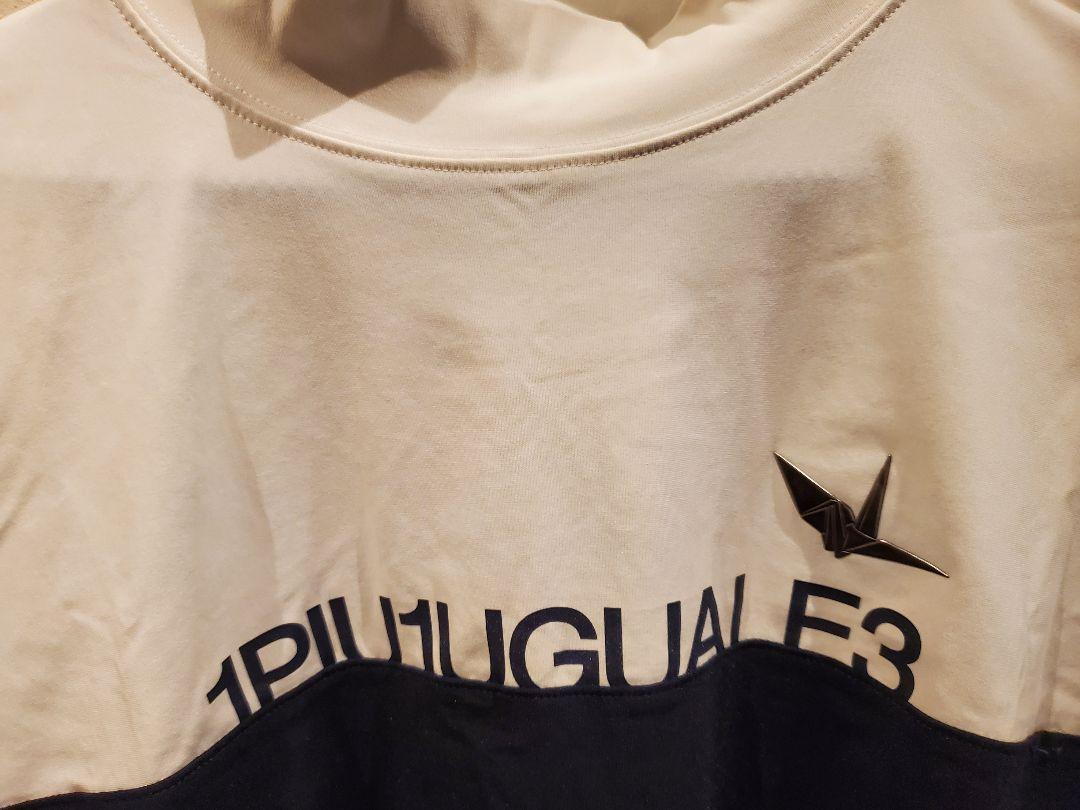本日限定価格1PIU1UGUALE3 GOLF長袖ハイネックシャツ 白/紺XL