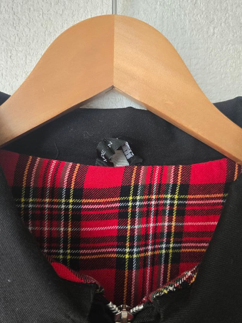 英国製ヴィンテージスウィングトップ裏地タータンチェックハリントンジャケットL