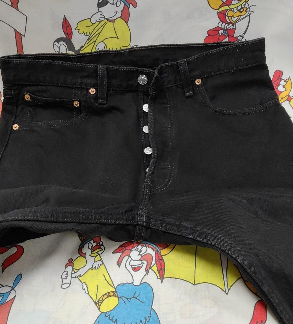 ⑬W32★美品90s Levi's501後染め黒・ブラックデニム / USA製