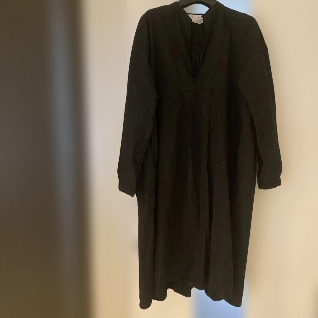 ヴェリテクール　ネイビーロングカットソーワンピース