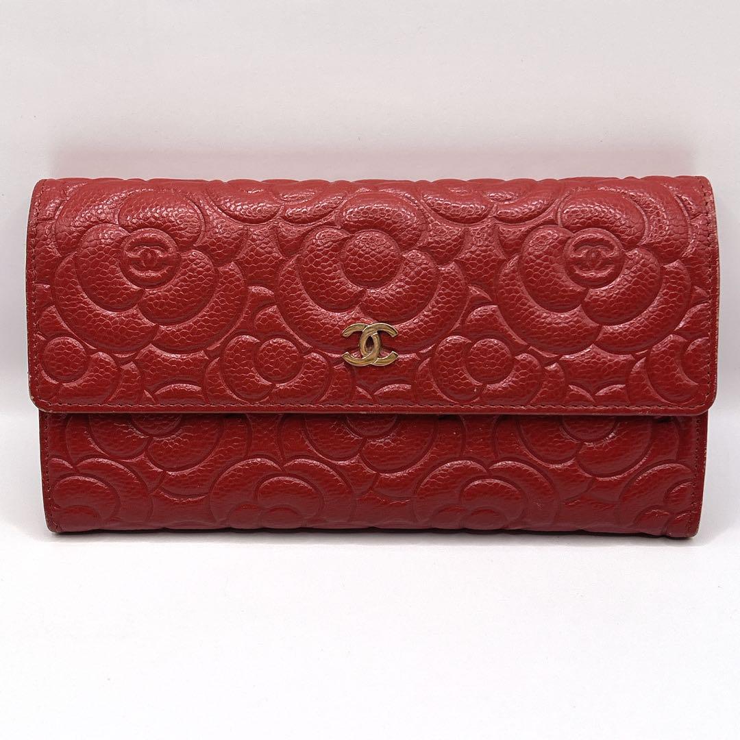 ✨美品・箱付✨ CHANEL カメリア 長財布