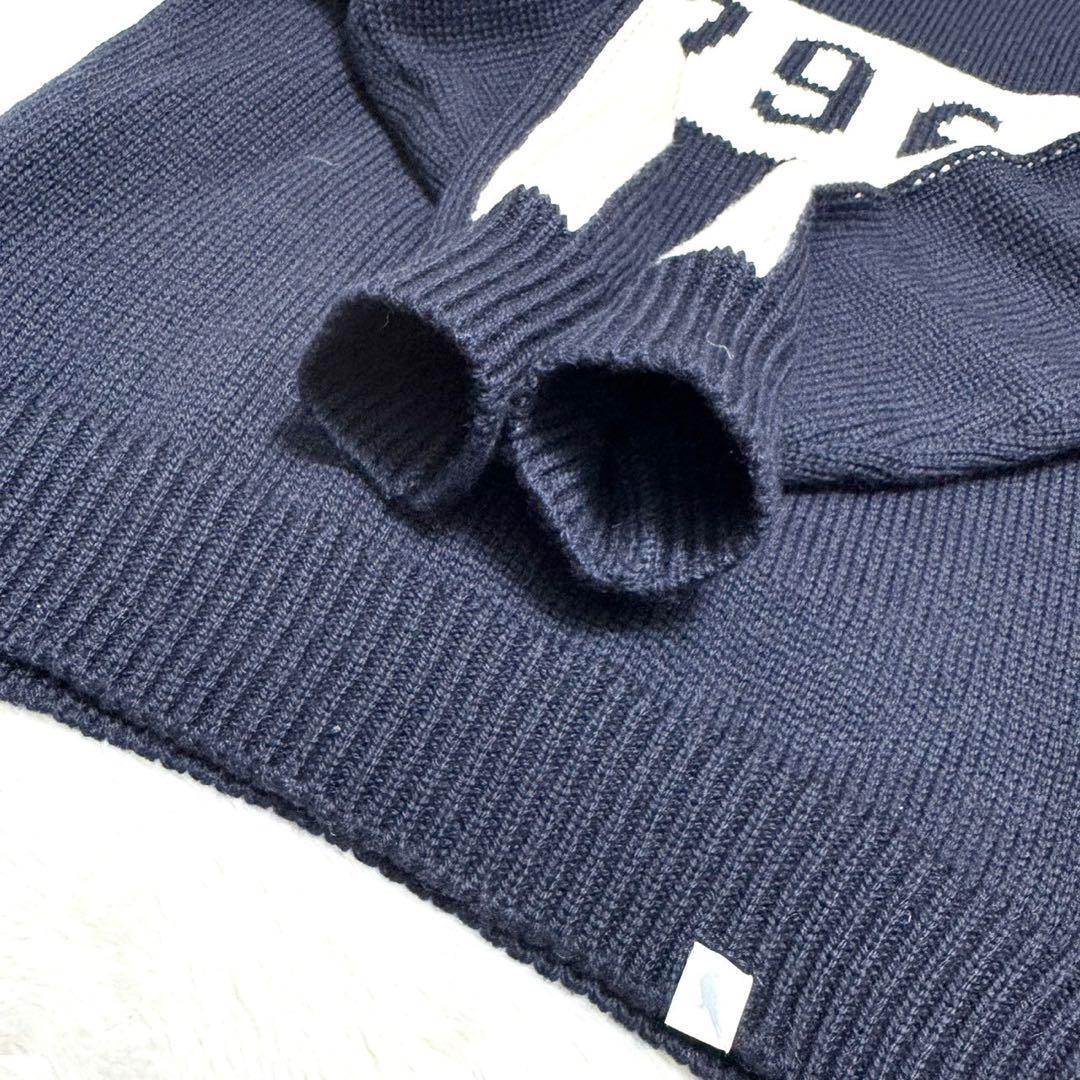 【セール】 PEREGRINE 美品✨ 1796 紺×白 セーター ニット タートルネック トップス