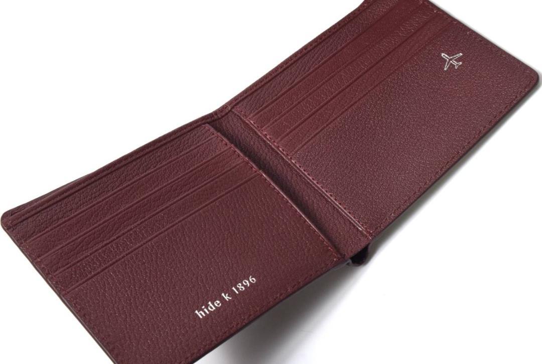 【2025秋冬新作】 × カーボン 1896 k hide 未使用 レザー 財布 ウォレット 2つ折り 小物
