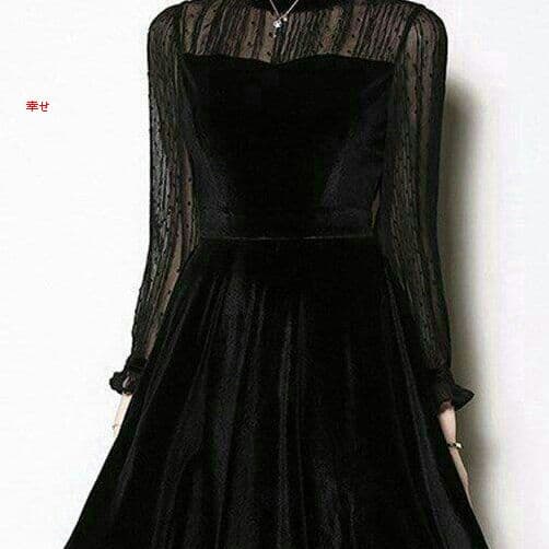 メルカリ シフォンワンピース 袖付きストライプ パーティー ブラック ドレスお呼ばれ膝n 10 600 中古や未使用のフリマ