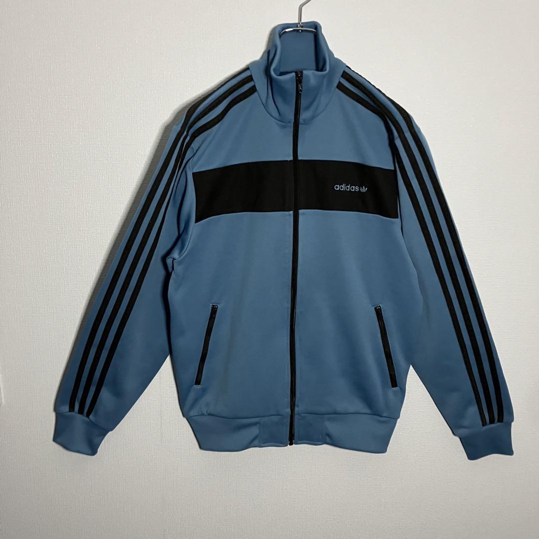 【あのちゃん着用】adidas 万国旗 トラックジャケット 水色 黒