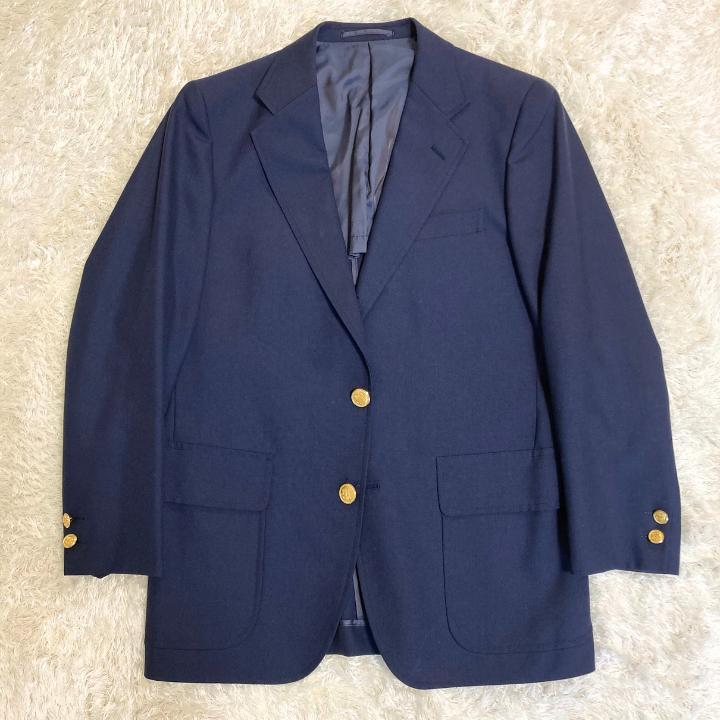 【美品】J.PRESS ジェイプレス 金ボタン紺ブレザー 3Bジャケットネイビー