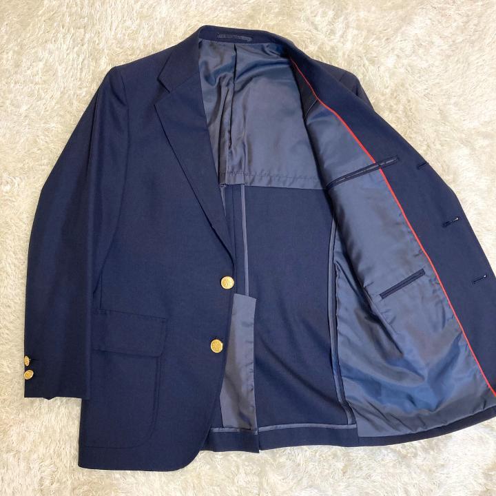 【美品】J.PRESS ジェイプレス 金ボタン紺ブレザー 3Bジャケットネイビー