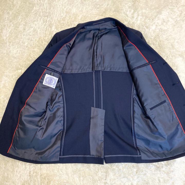 【美品】J.PRESS ジェイプレス 金ボタン紺ブレザー 3Bジャケットネイビー