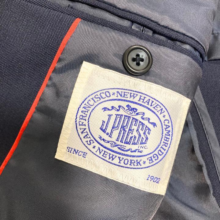【美品】J.PRESS ジェイプレス 金ボタン紺ブレザー 3Bジャケットネイビー