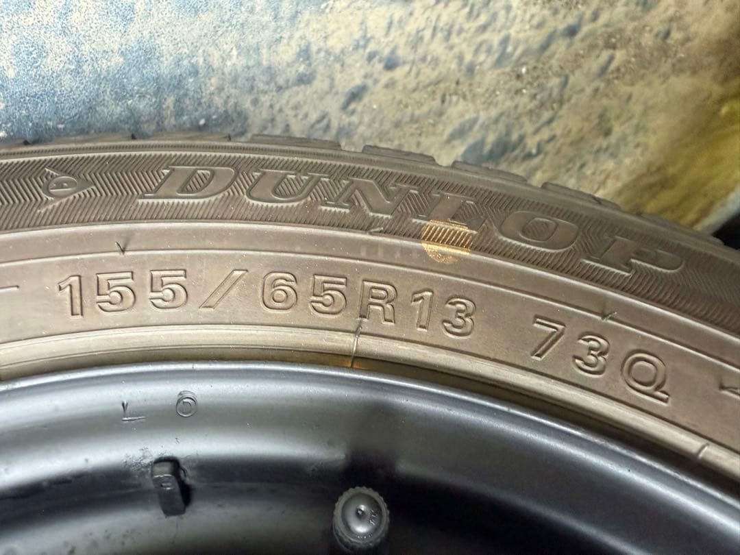 ダンロップスタッドレス155／65R13 73Qスチールホイールセット
