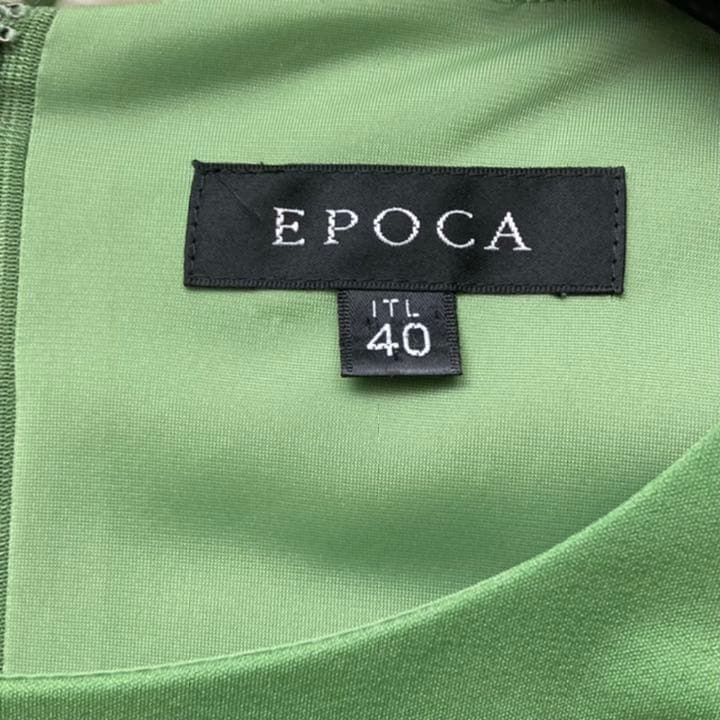 美品⭐️EPOCA エポカ 膝丈ワンピース ドレス ドレープ リボン 緑 40