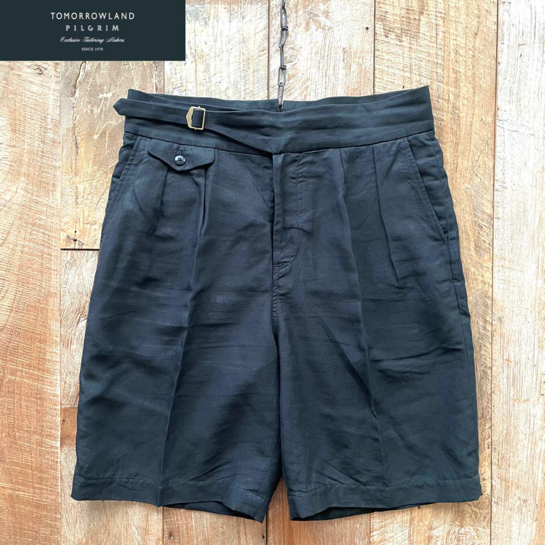 【美品】TOMORROWLAND PILGRIM リネン グルカ ショーツ 48