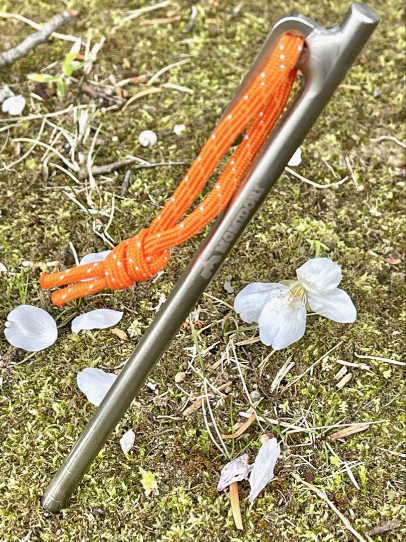 MOMIDORIチタンペグ　夜光固定ロープ付き　30cm 12本セット