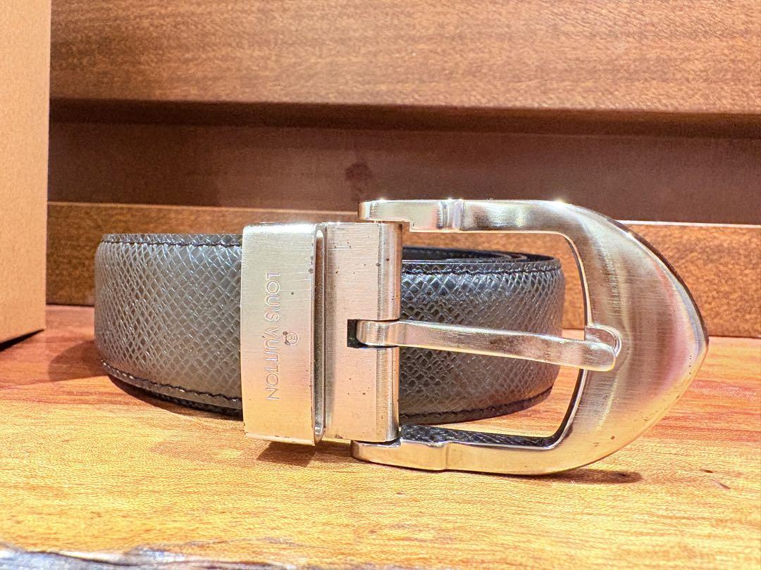 LOUIS VUITTON ブラックレザーベルト タイガ 正規店購入本物 美品