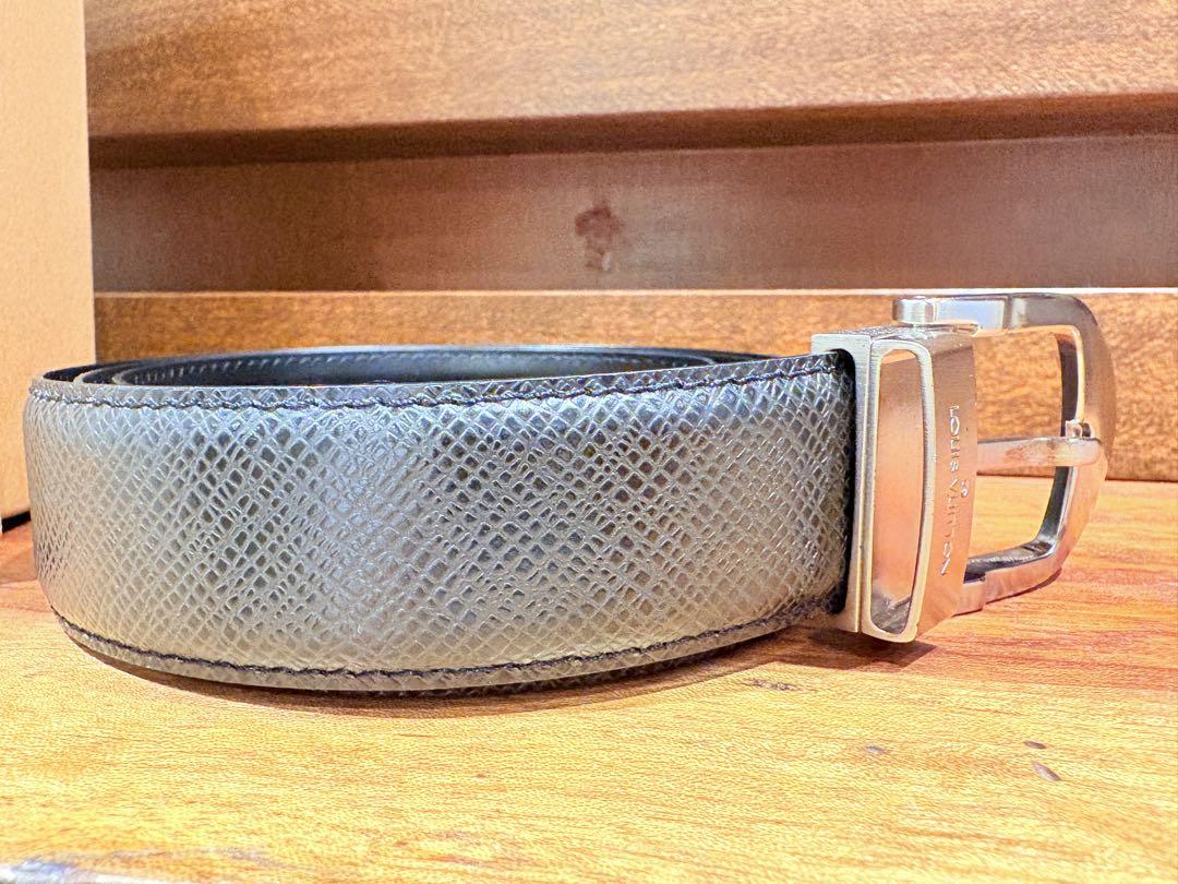LOUIS VUITTON ブラックレザーベルト タイガ 正規店購入本物 美品