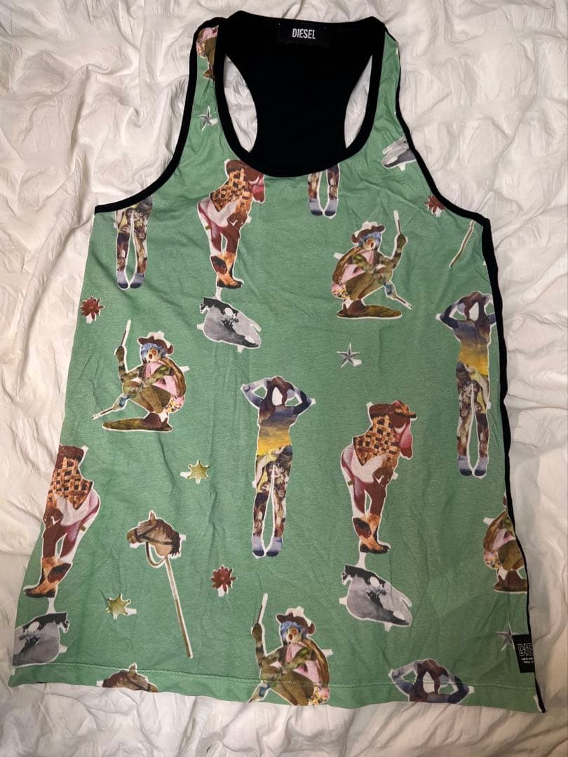 DIESEL カウボーイ　タンクトップ　派手　カラフル