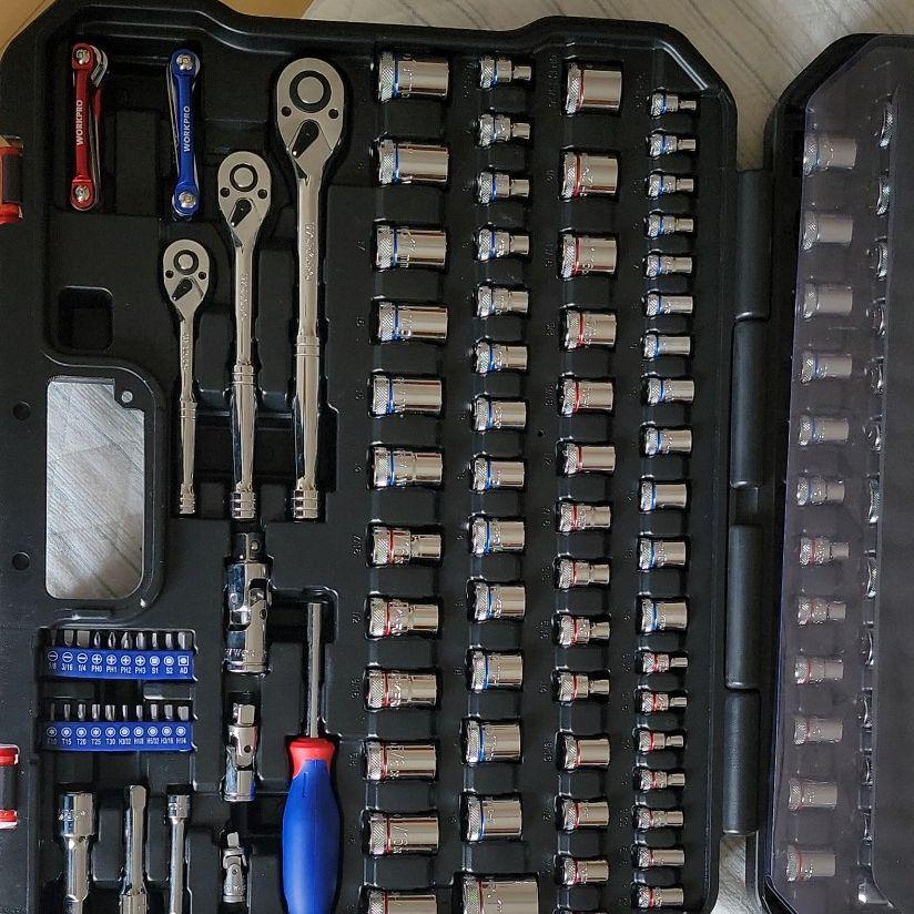 WORKPRO ソケットレンチセット インチ ミリソケット ラチェットレンチ WORKPRO ソケットレンチセット インチ ミリソケット ラチェットレンチ