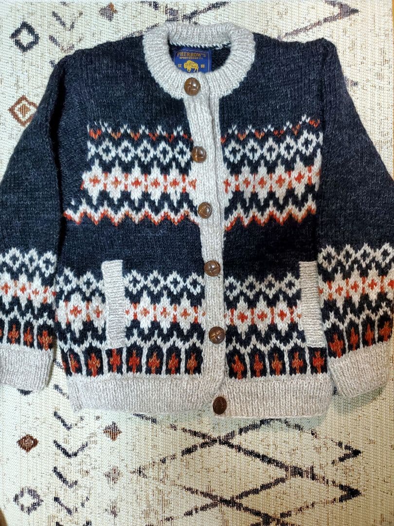 PHERROW S フェローズ ウールカウチンニットカーディガンM PHERROW S