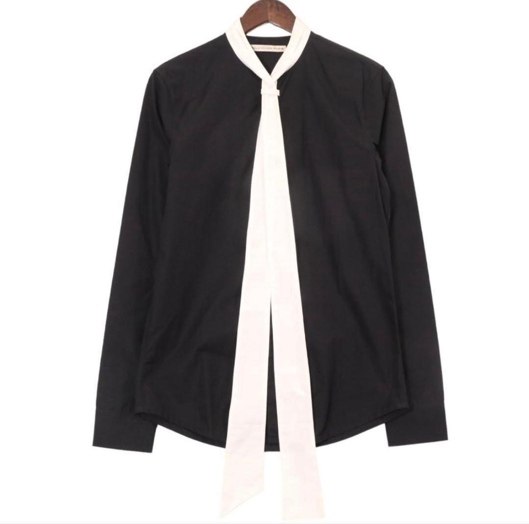 BALENCIAGA バレンシアガ ボウタイシャツ オーバーサイズ 黒白 常田 BALENCIAGA バレンシアガ ボウタイシャツ オーバーサイズ 黒白 常田
