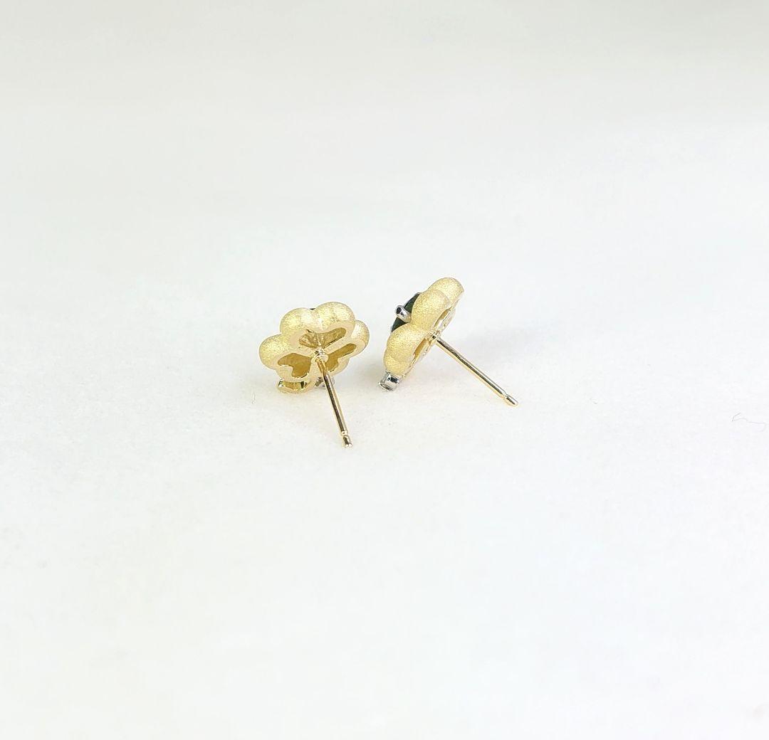 ピアス ダイヤ 三つ葉 クローバー 贅沢3粒 プラチナ仕上げ