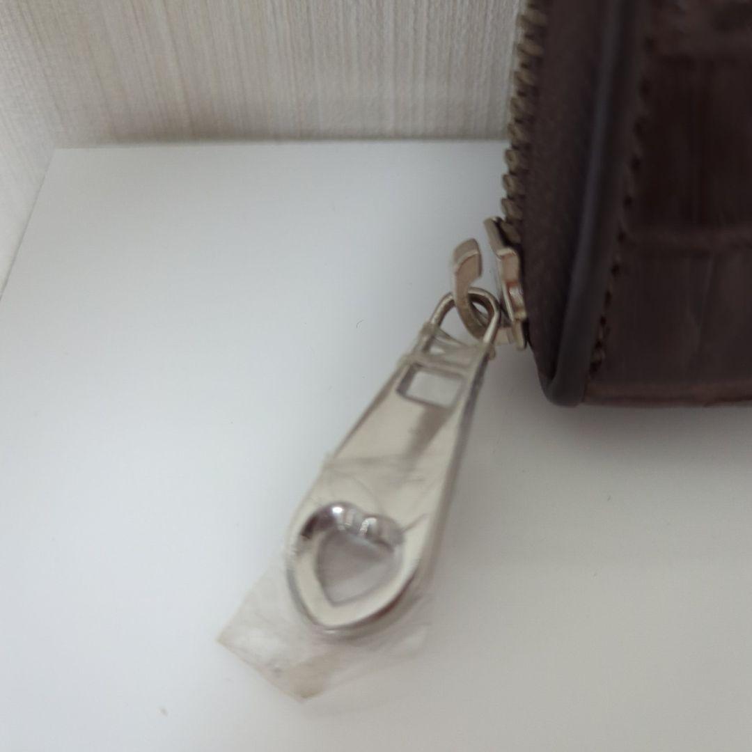 クロコダイル 本革長財布 ブラウン