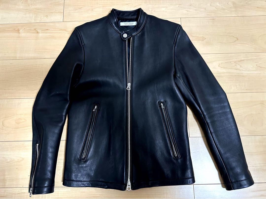 ブラックレザーシングルライダースジャケット