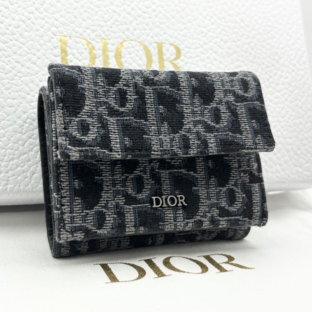 ✨現行モデル✨美品✨DIOR 三つ折り 財布 オブリーク ジャカード
