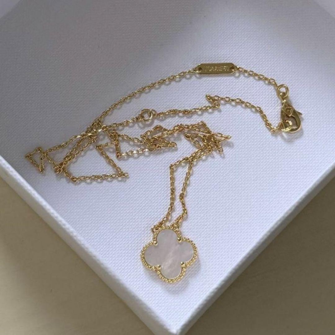 ♥クローバー ネックレス 白蝶貝 シェル アルハンブラ♥