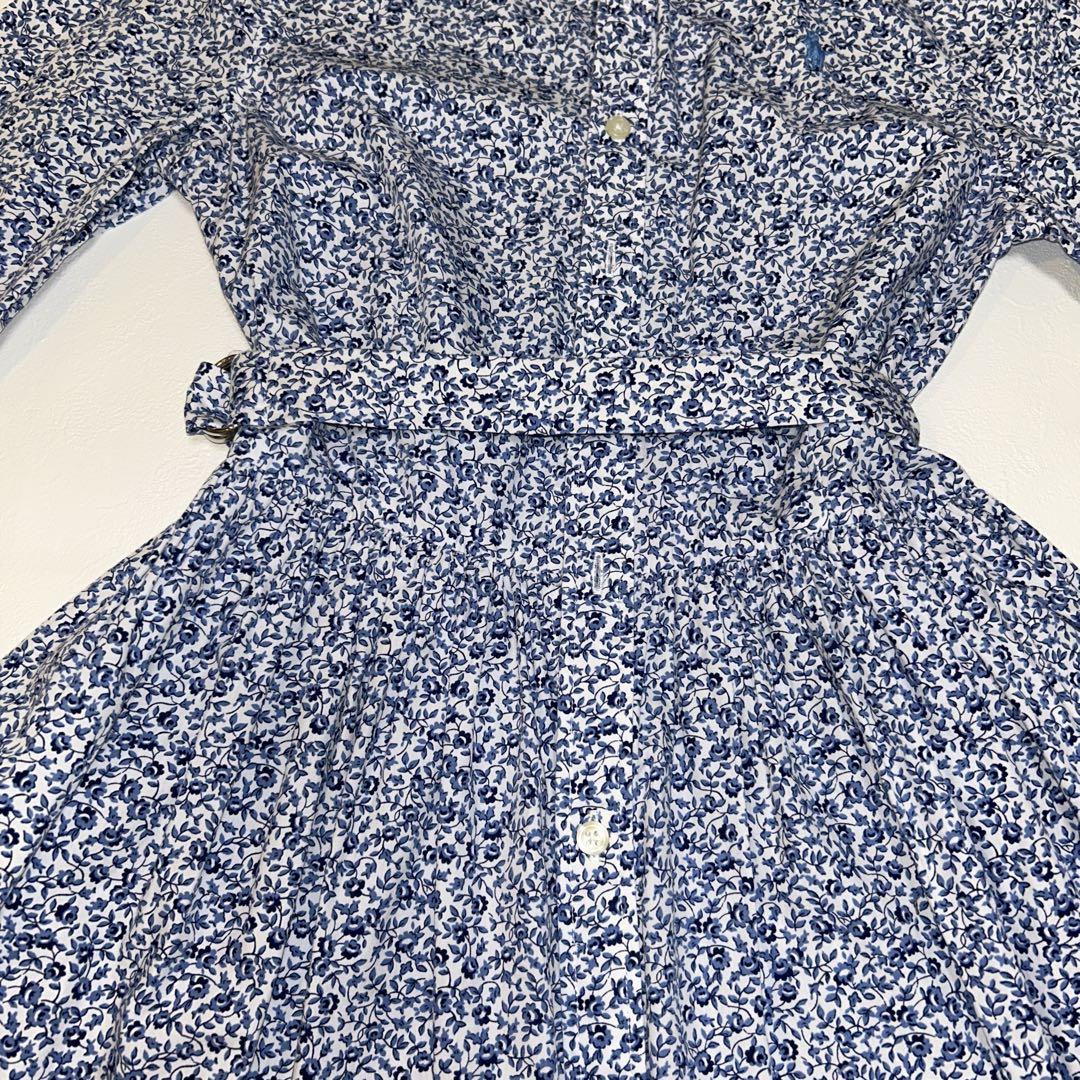 【極美品】　ポロラルフローレン　シャツワンピース 150cm 花柄　長袖