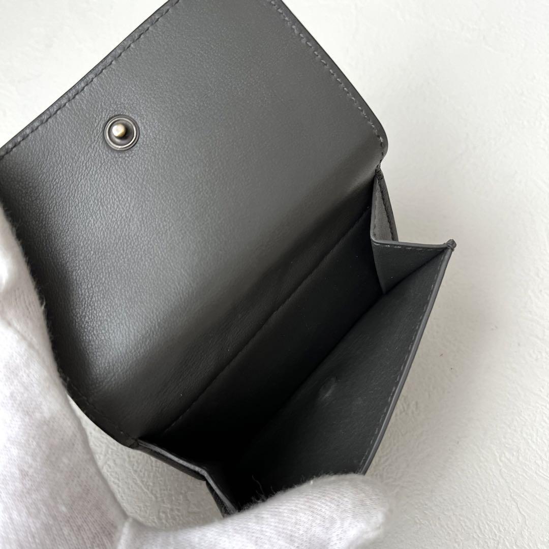 極美品✨ ボッテガヴェネタ マキシイントレチャート 三つ折り財布 レザー 黒
