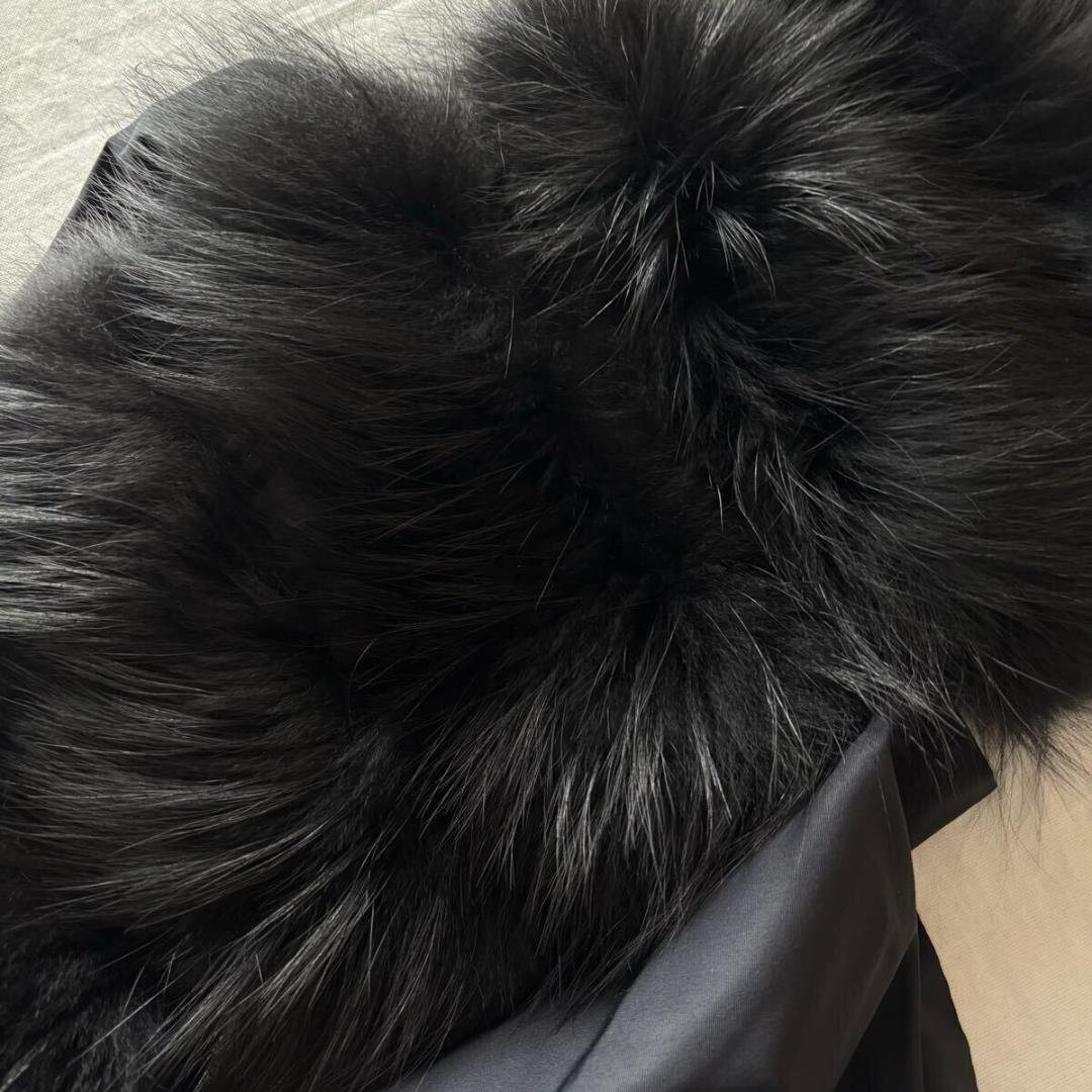 サルヴァトーレフェラガモ イタリア製 シルク フォックス ストール ブラック 黒Salvatore Ferragamo WWW_MORNINGWALKER_COM