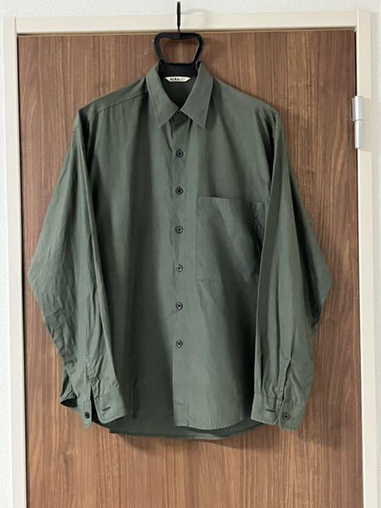 AURALEE WASHED FINX TWILL BIG SHIRTS