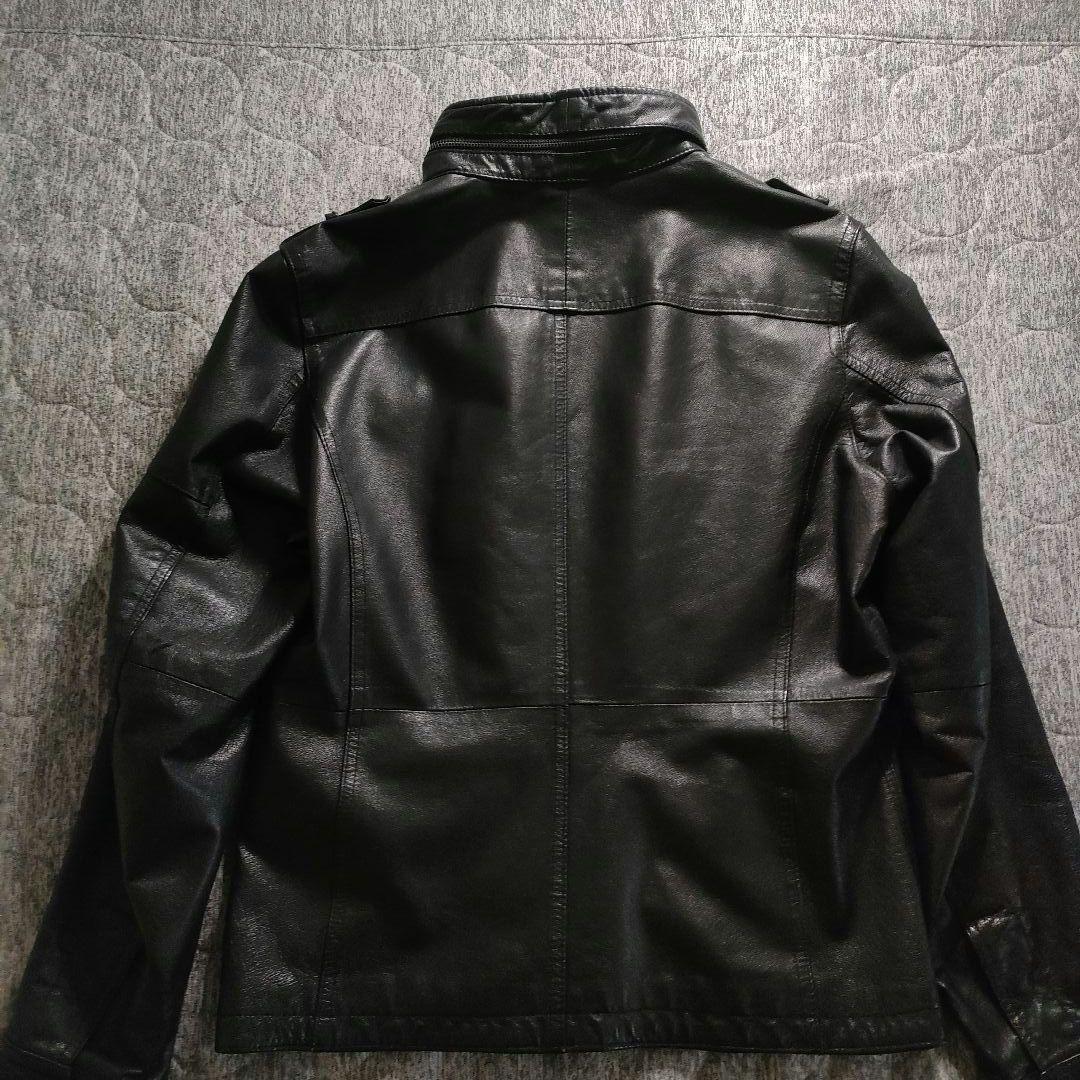 極美品 レザージャケット シングルライダース Wジップ 黒 y2k 本革 メンズ