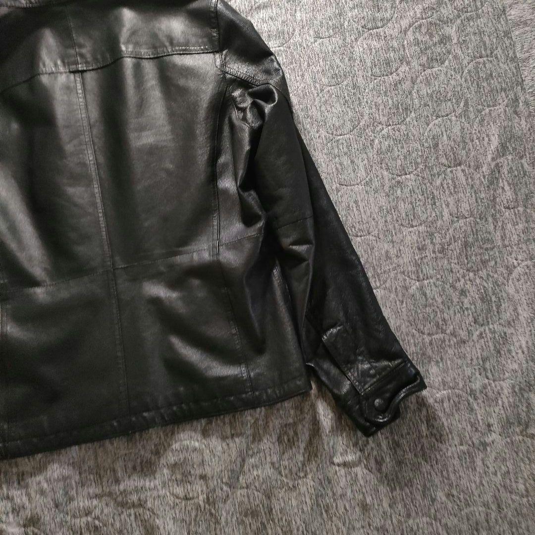 極美品 レザージャケット シングルライダース Wジップ 黒 y2k 本革 メンズ