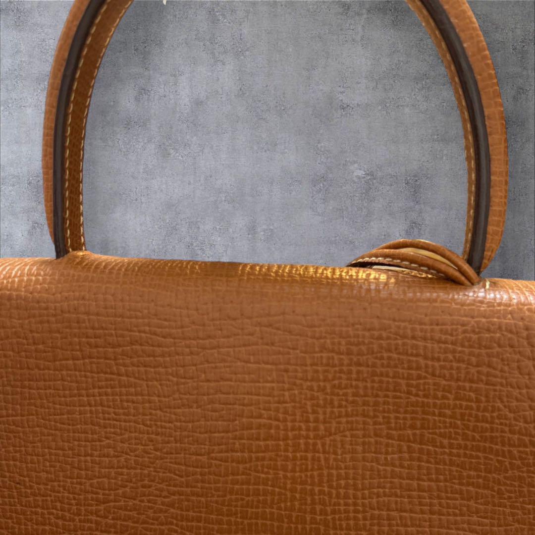 C432/袋付き LOEWE ロエベ ハンドバッグ ブラウン レザー