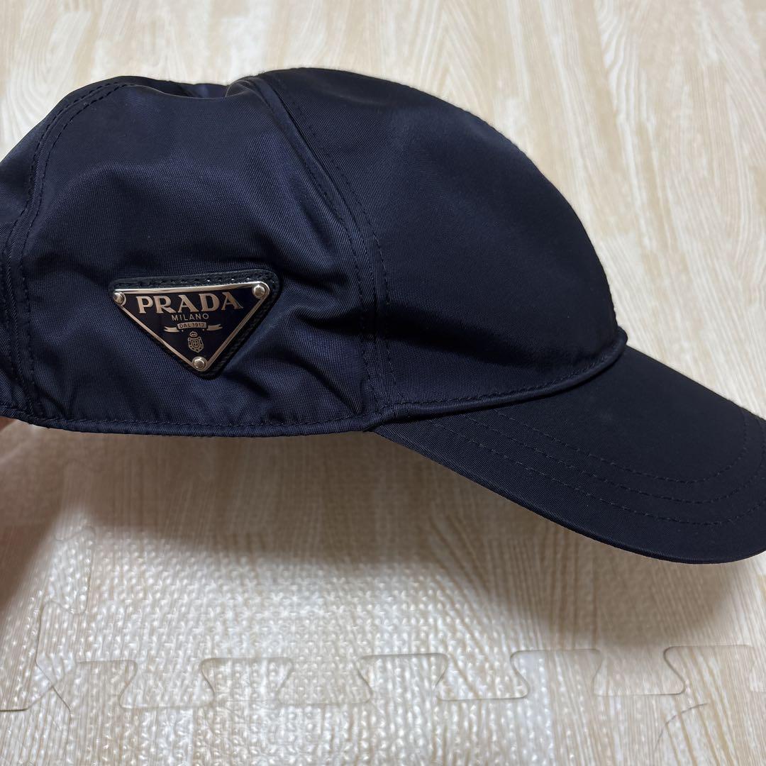 PRADA プラダ ナイロンキャップ L ネイビー