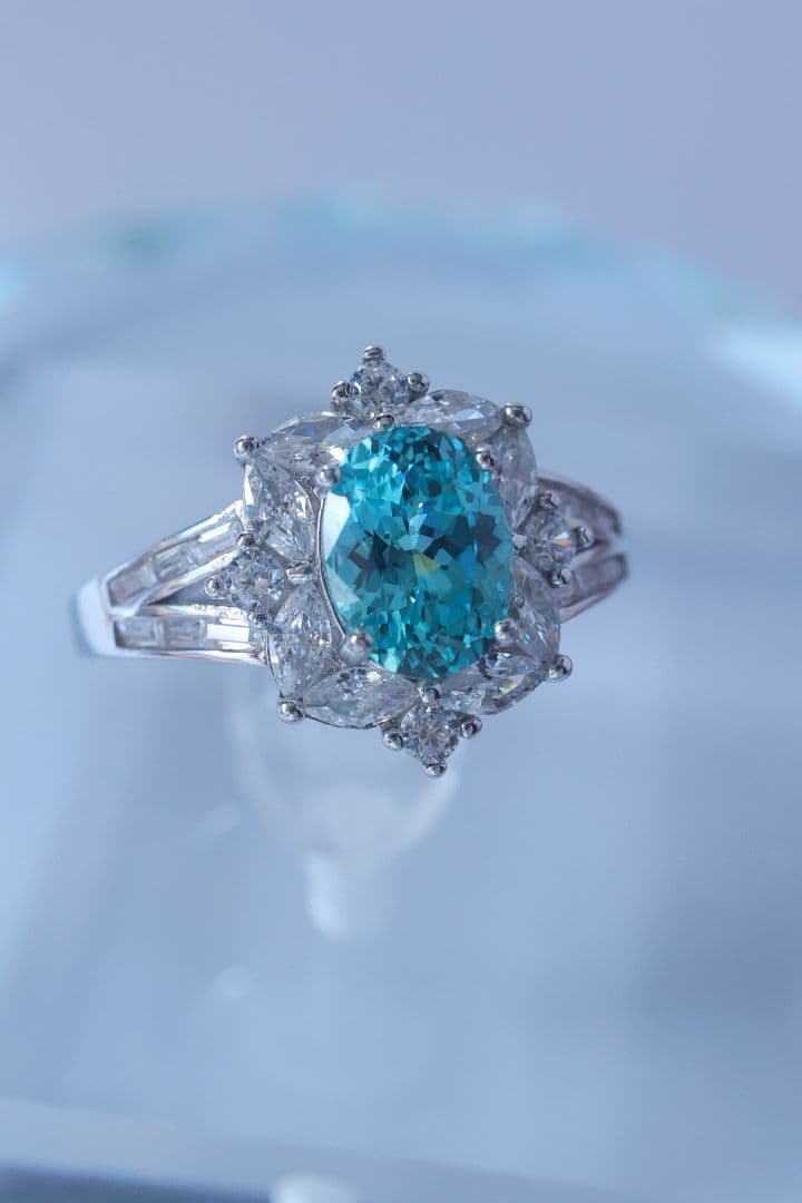 ロイヤルハイネス ラボグロウン パライバ YAG ネオンブルー シルバー リング