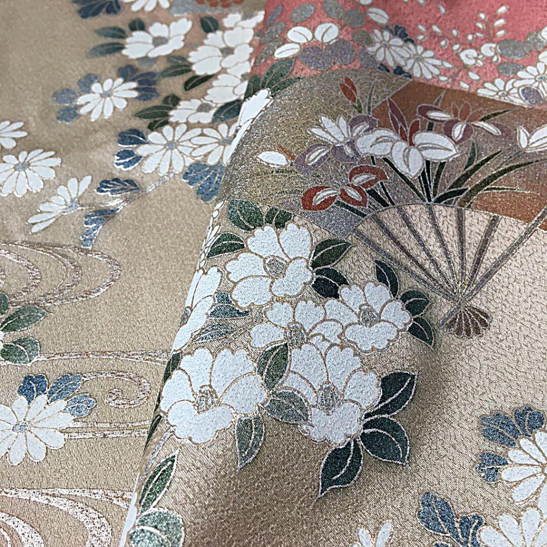 んでの 正絹 暈し染め 訪問着 袷 uU4rL-m65790403823 ✿金銀彩 刺繍 吉祥扇 となります